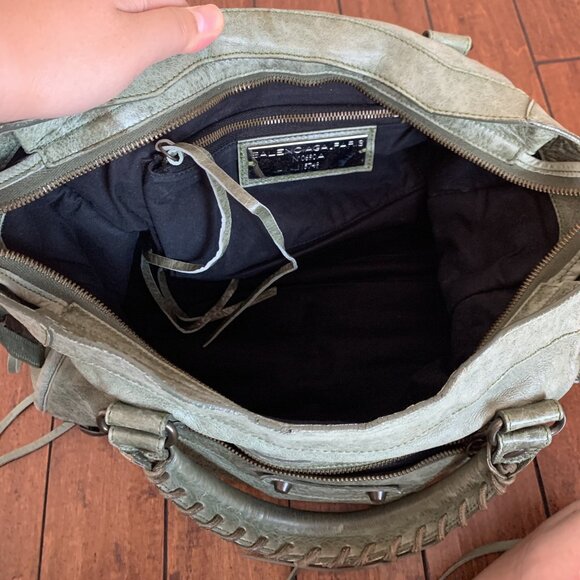 Balenciaga City Bag Dark Green Olive – Classic Motorcycle Handbag Iconic It Bag - Picture 10 of 16